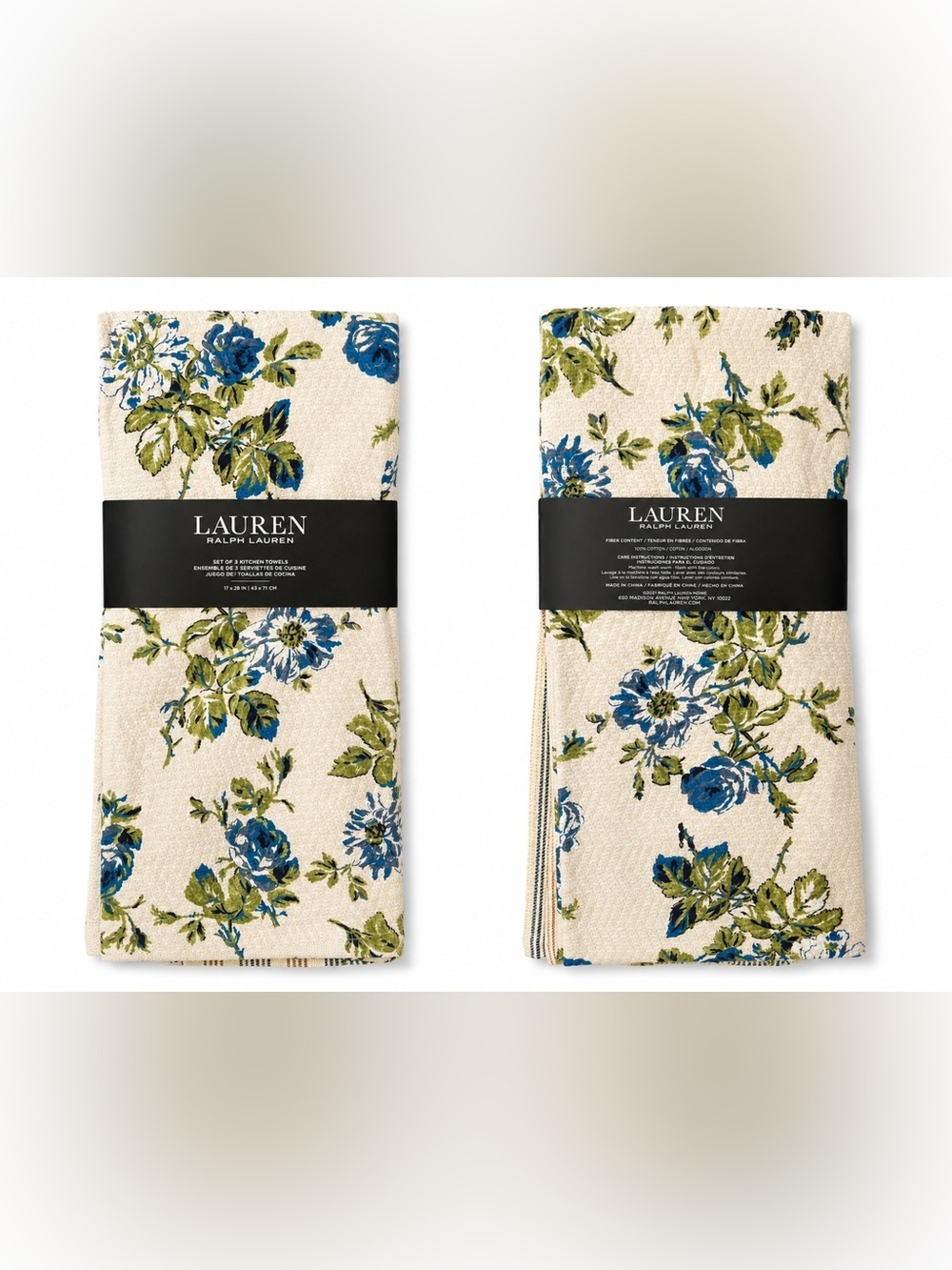 Lauren Ralph Lauren Floral Boxer Briefs in Beige, Blue & Green Set of 3